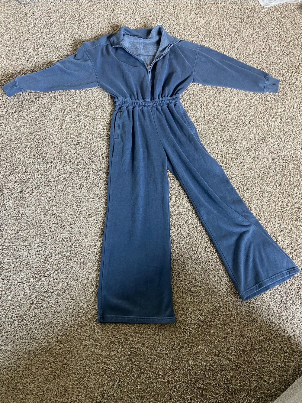 Abercrombie & Fitch Slate Blue Wide-Leg Jumpsuit